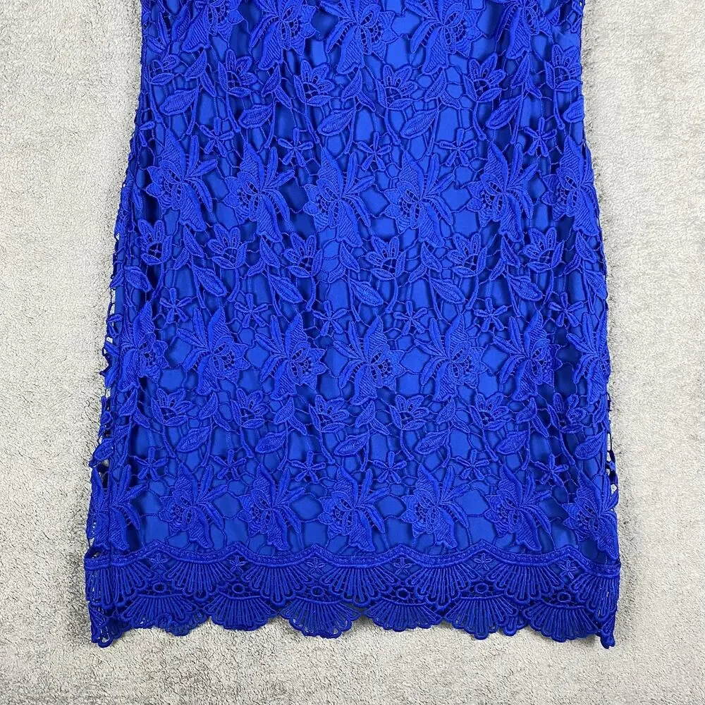 Lauren Ralph Lauren Dress Womens 8 Floral Lace Sleeveless Festive Cocktail Party - Picture 3 of 12